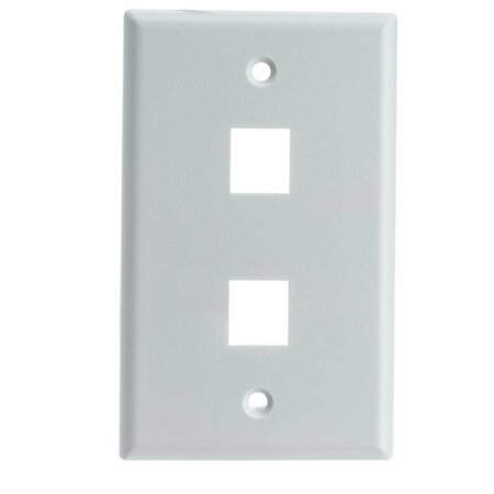 CB DISTRIBUTING 2 Slot Keystone Wall Plate, White ST3005199